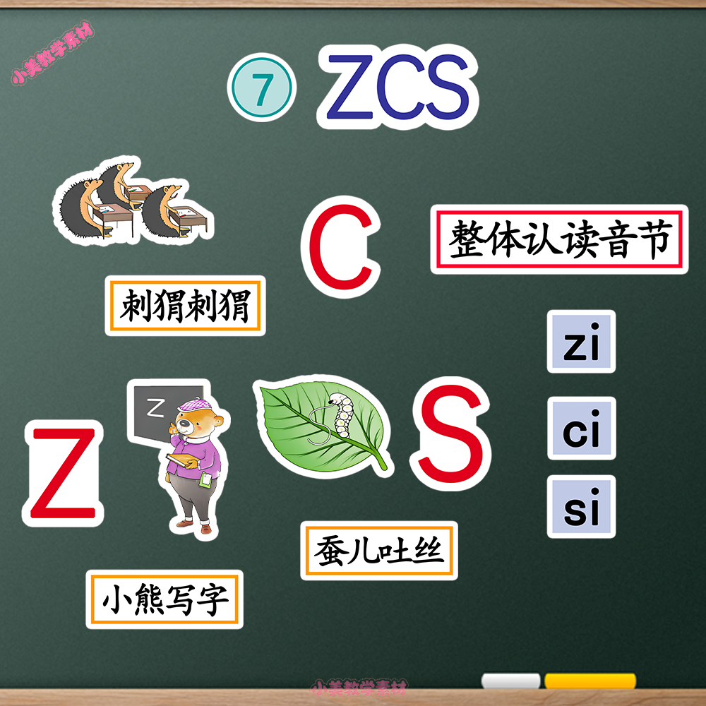 《zcs》小学一年级上册语文公开课赛课板贴模板 板书设计电子版PDF