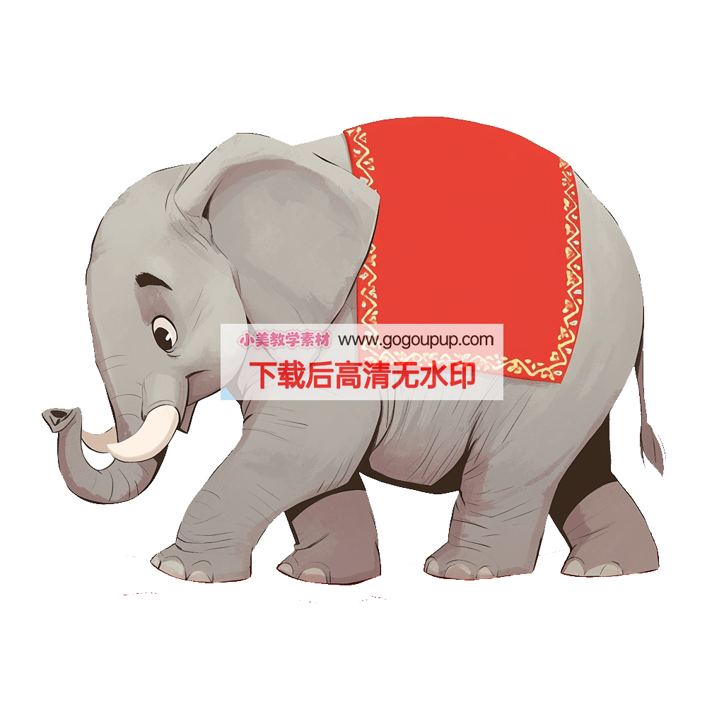 春节卡通大象贺岁插画