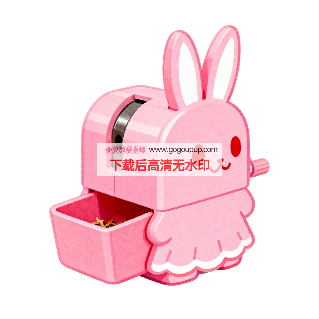 粉色兔子卷笔刀插画