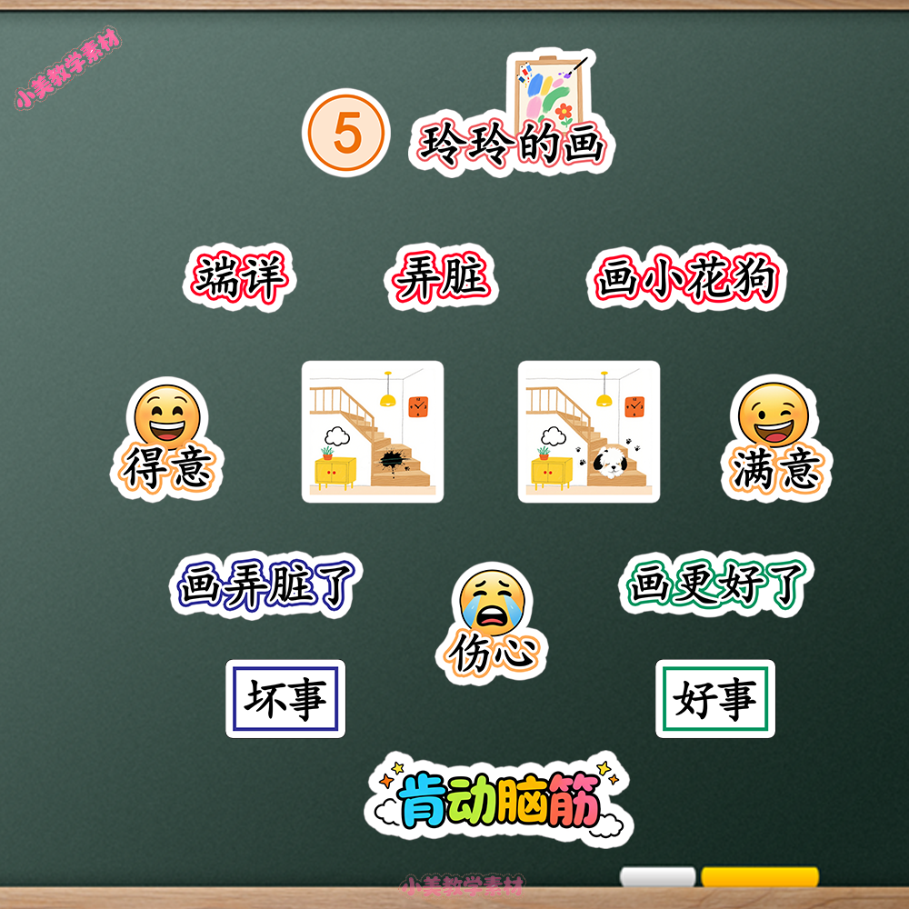 《玲玲的画》小学二年级上册语文公开课赛课板贴模板 板书设计电子版PDF